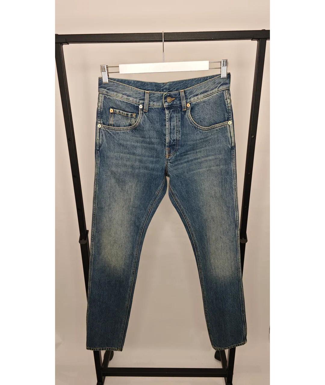 GUCCI Голубые хлопковые джинсы скинни, фото 6