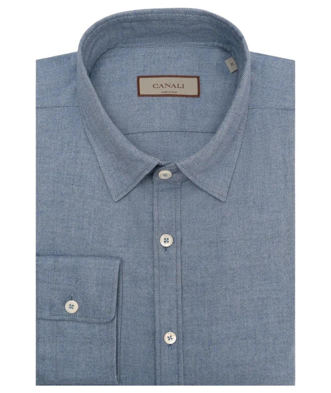 CANALI Голубая хлопковая классическая рубашка, фото 1
