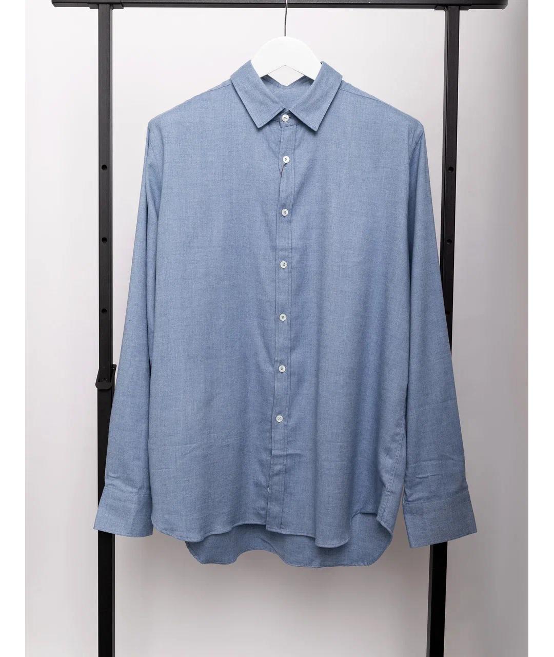 CANALI Голубая хлопковая классическая рубашка, фото 3