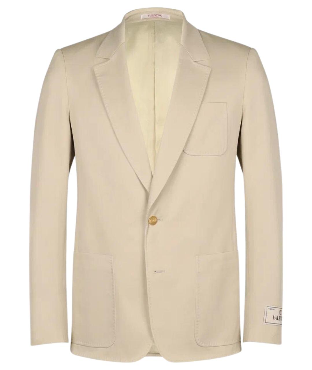 VALENTINO Бежевый хлопковый пиджак, фото 1