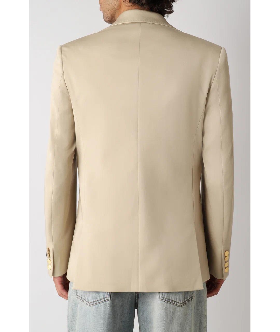 VALENTINO Бежевый хлопковый пиджак, фото 4