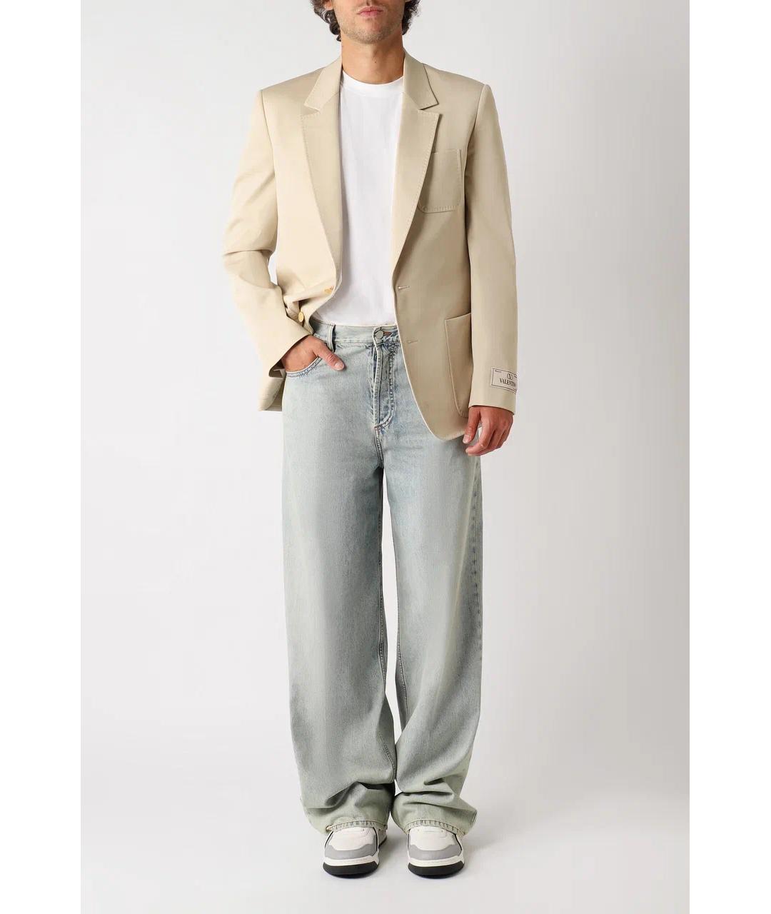 VALENTINO Бежевый хлопковый пиджак, фото 2