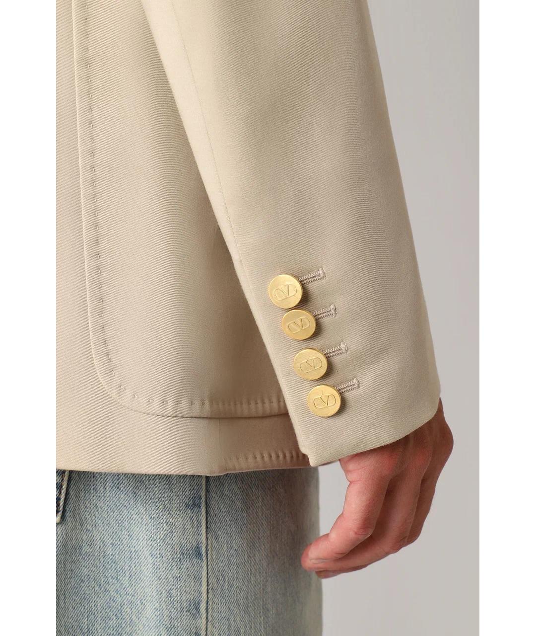 VALENTINO Бежевый хлопковый пиджак, фото 6