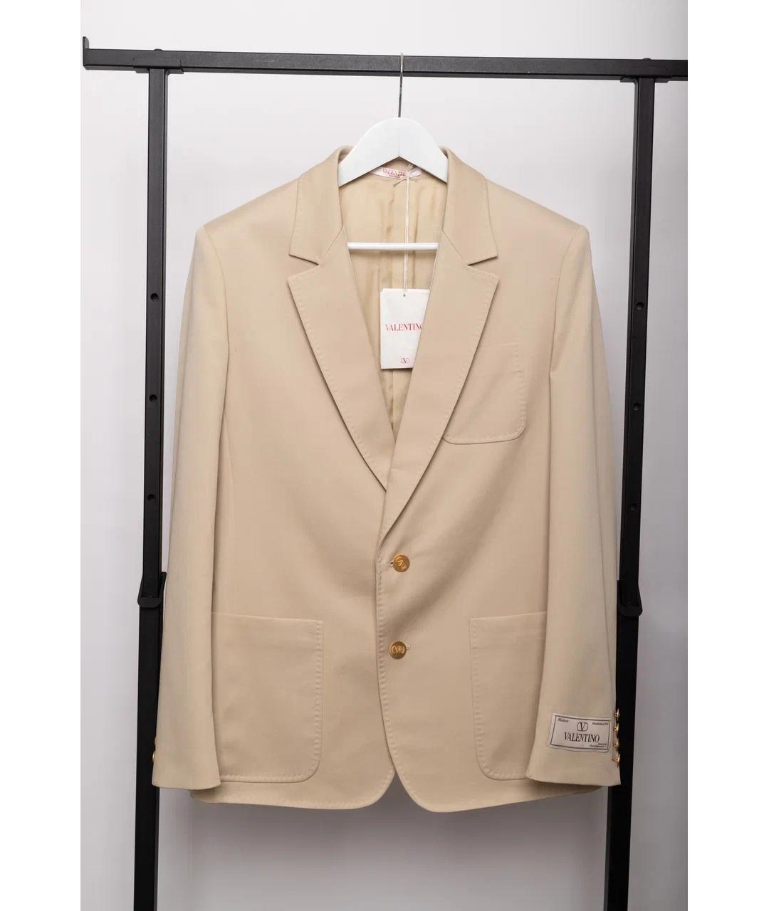 VALENTINO Бежевый хлопковый пиджак, фото 9