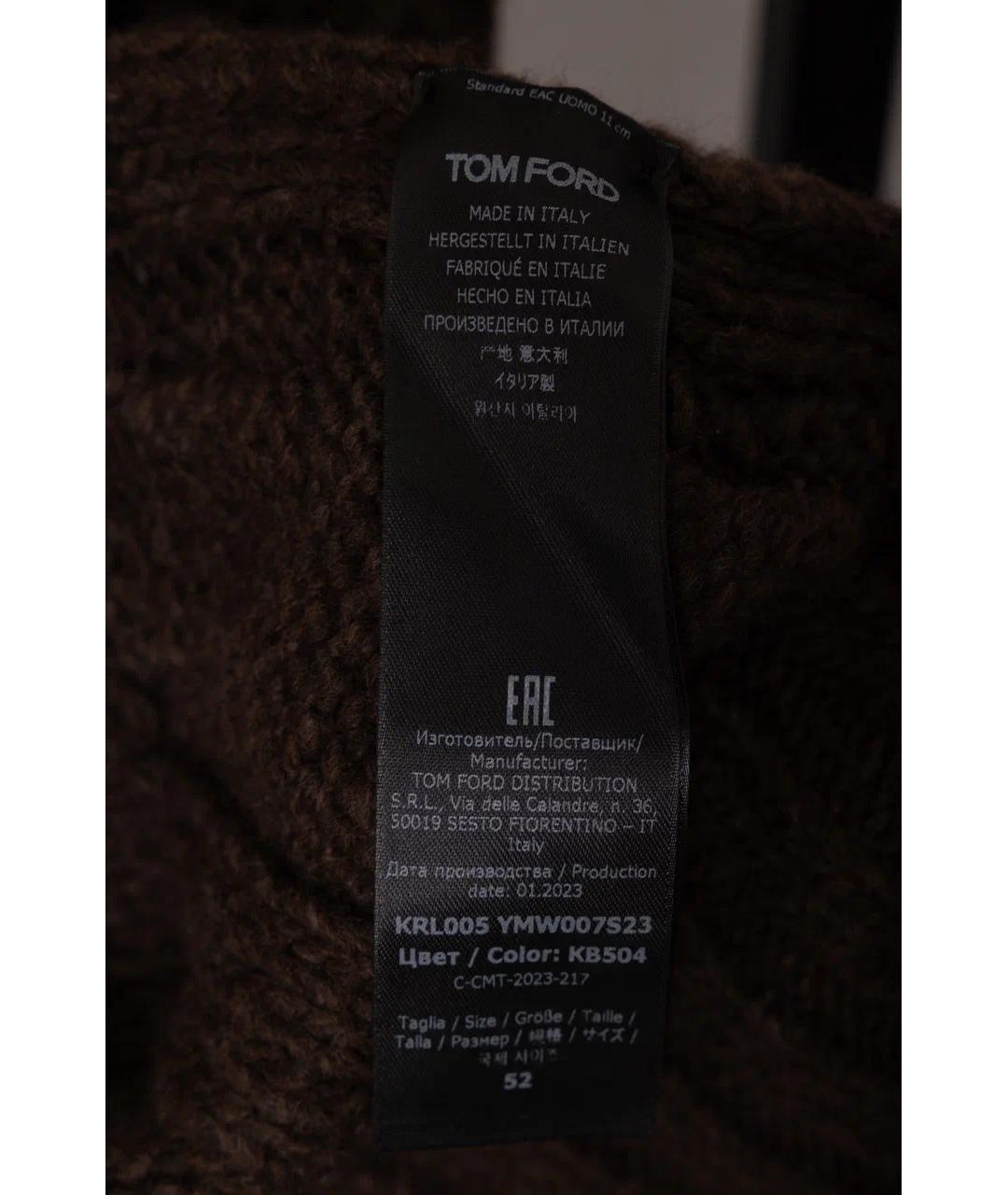 TOM FORD Коричневый шерстяной джемпер / свитер, фото 5