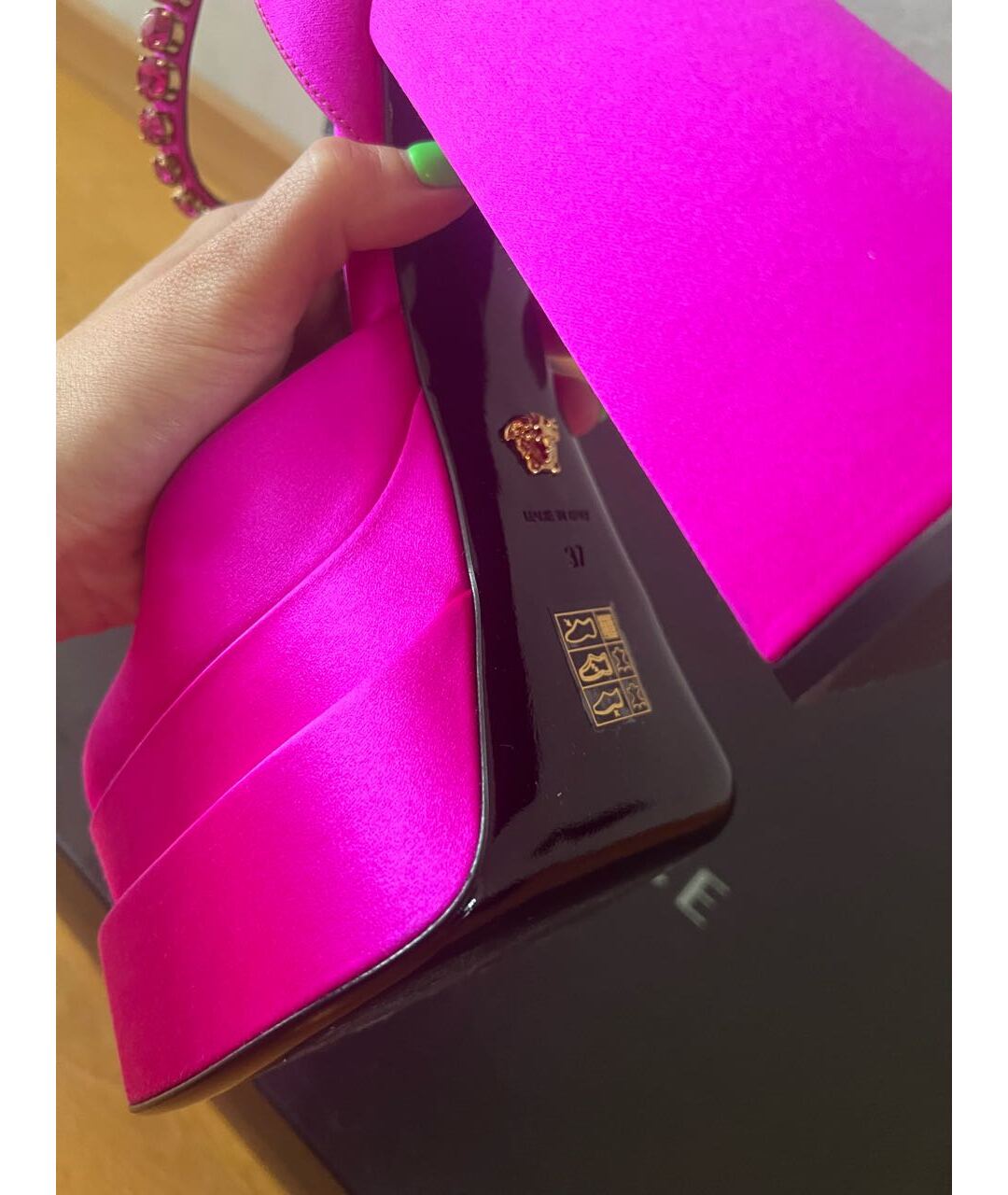 VERSACE Фуксия текстильные туфли, фото 6