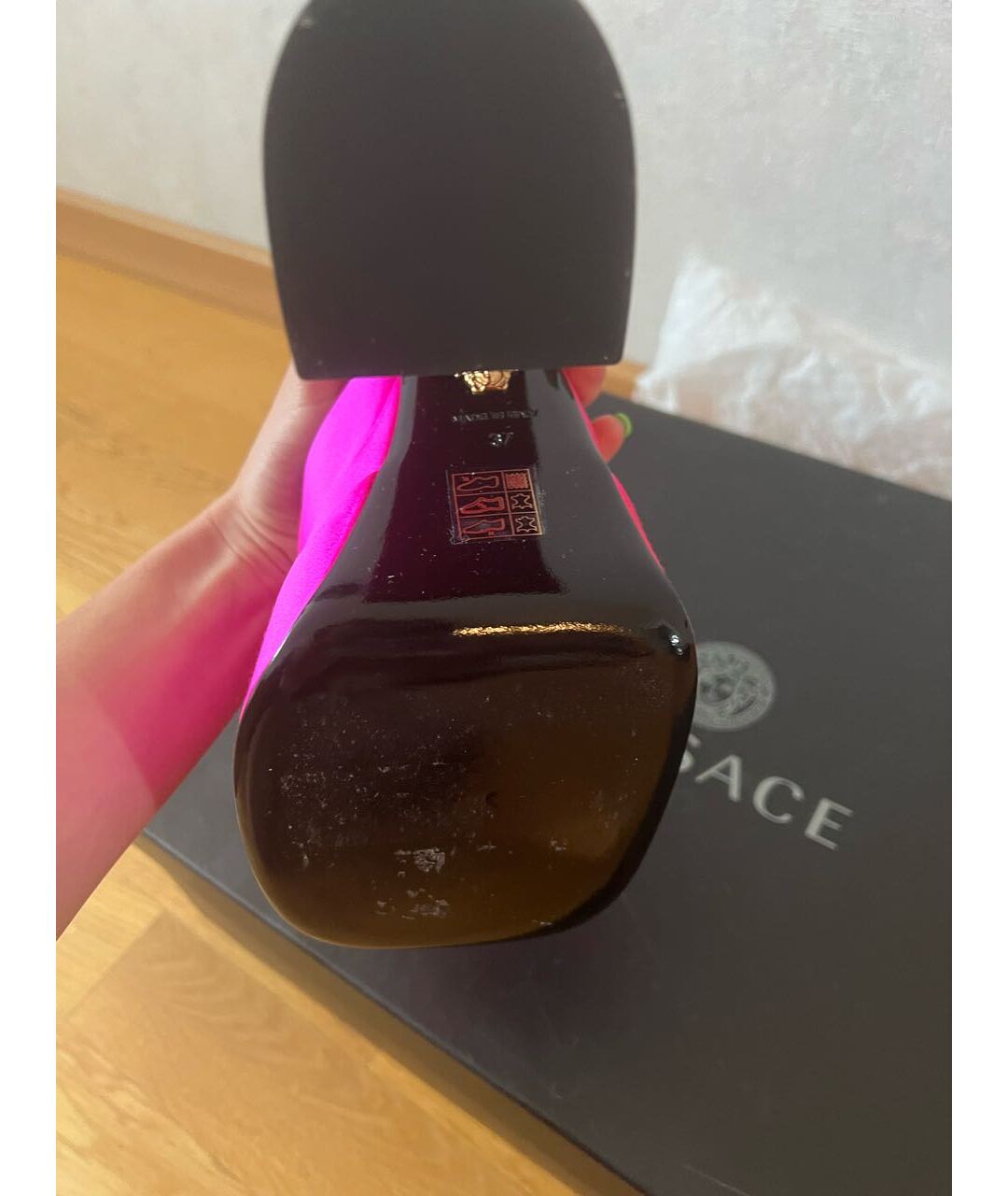 VERSACE Фуксия текстильные туфли, фото 7