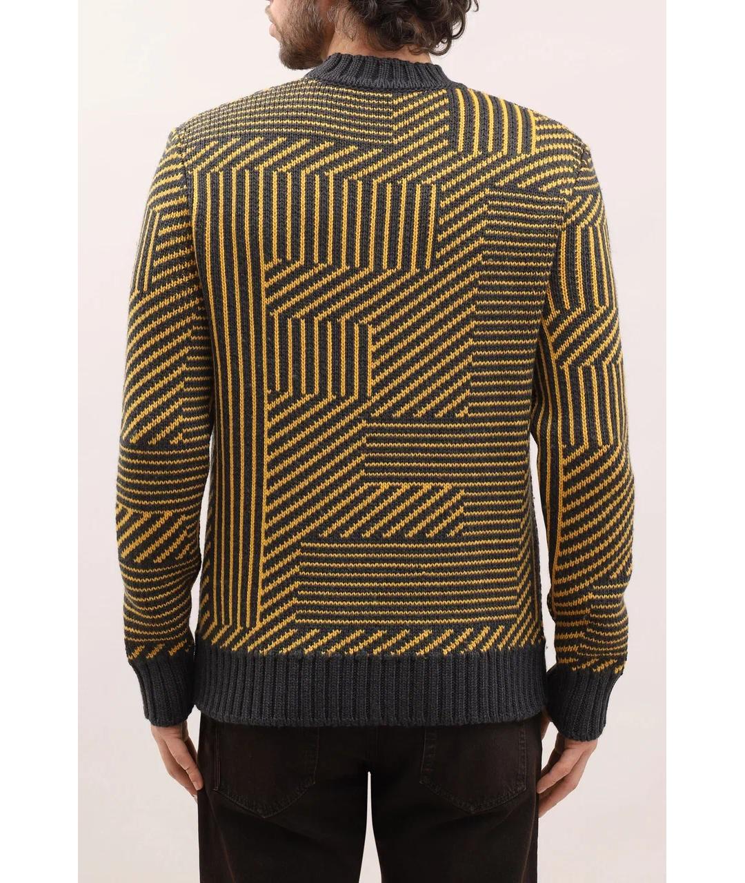 FENDI Желтый шерстяной джемпер / свитер, фото 3