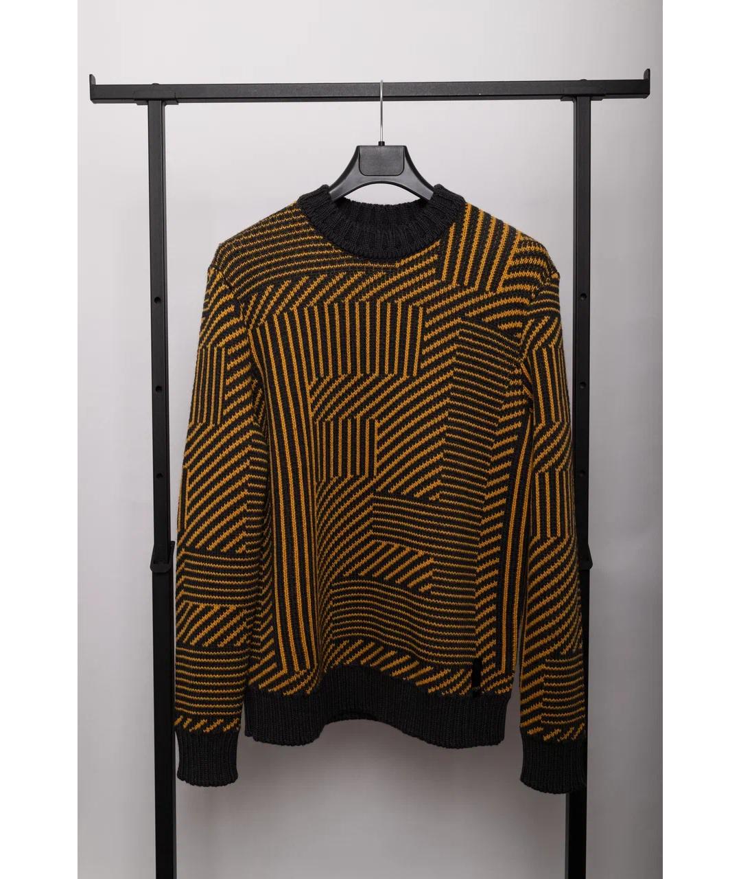 FENDI Желтый шерстяной джемпер / свитер, фото 7