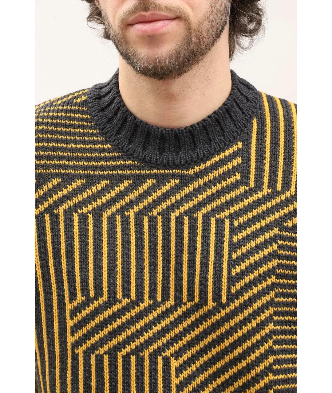 FENDI Желтый шерстяной джемпер / свитер, фото 5