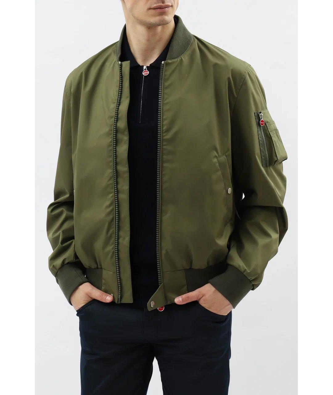 KITON Зеленая полиэстеровая куртка, фото 2