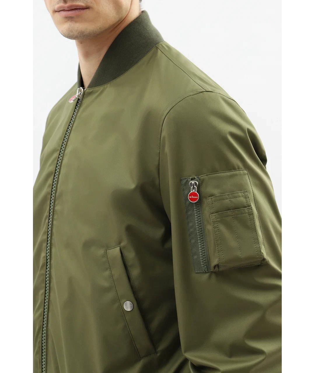 KITON Зеленая полиэстеровая куртка, фото 3