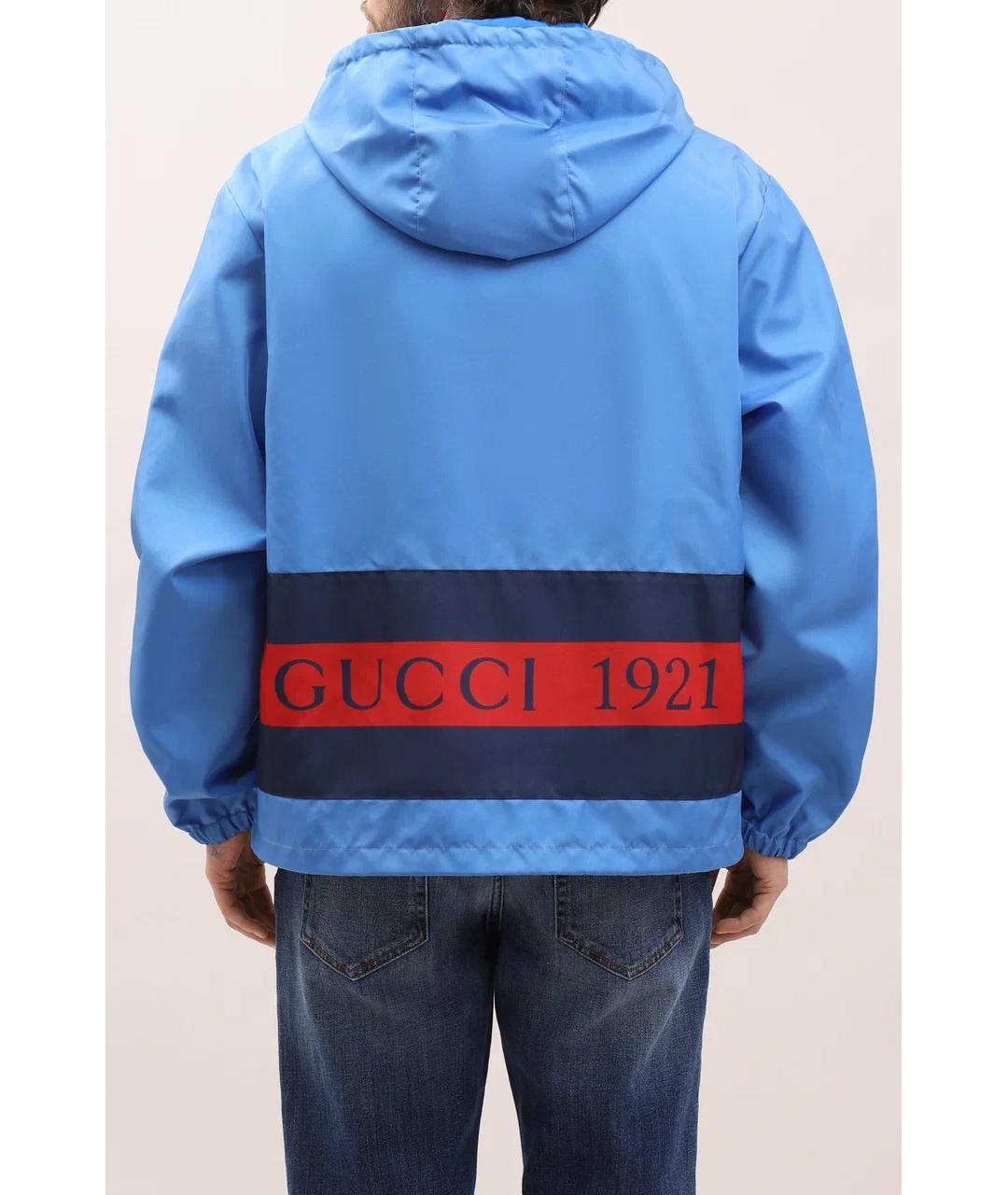 GUCCI Голубая полиамидовая куртка, фото 3