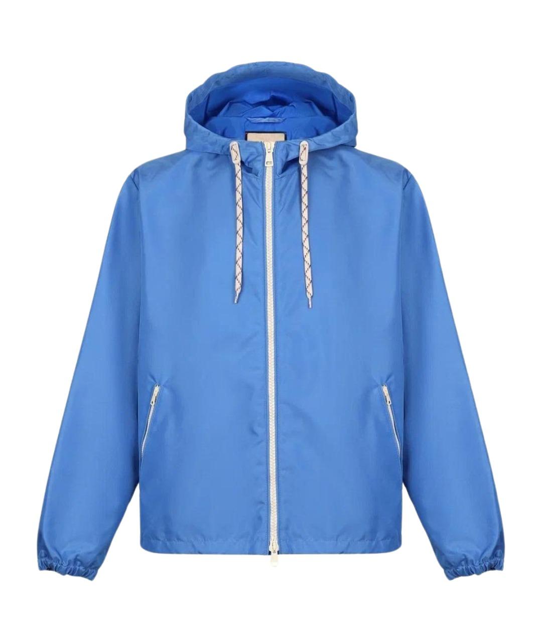 GUCCI Голубая полиамидовая куртка, фото 1