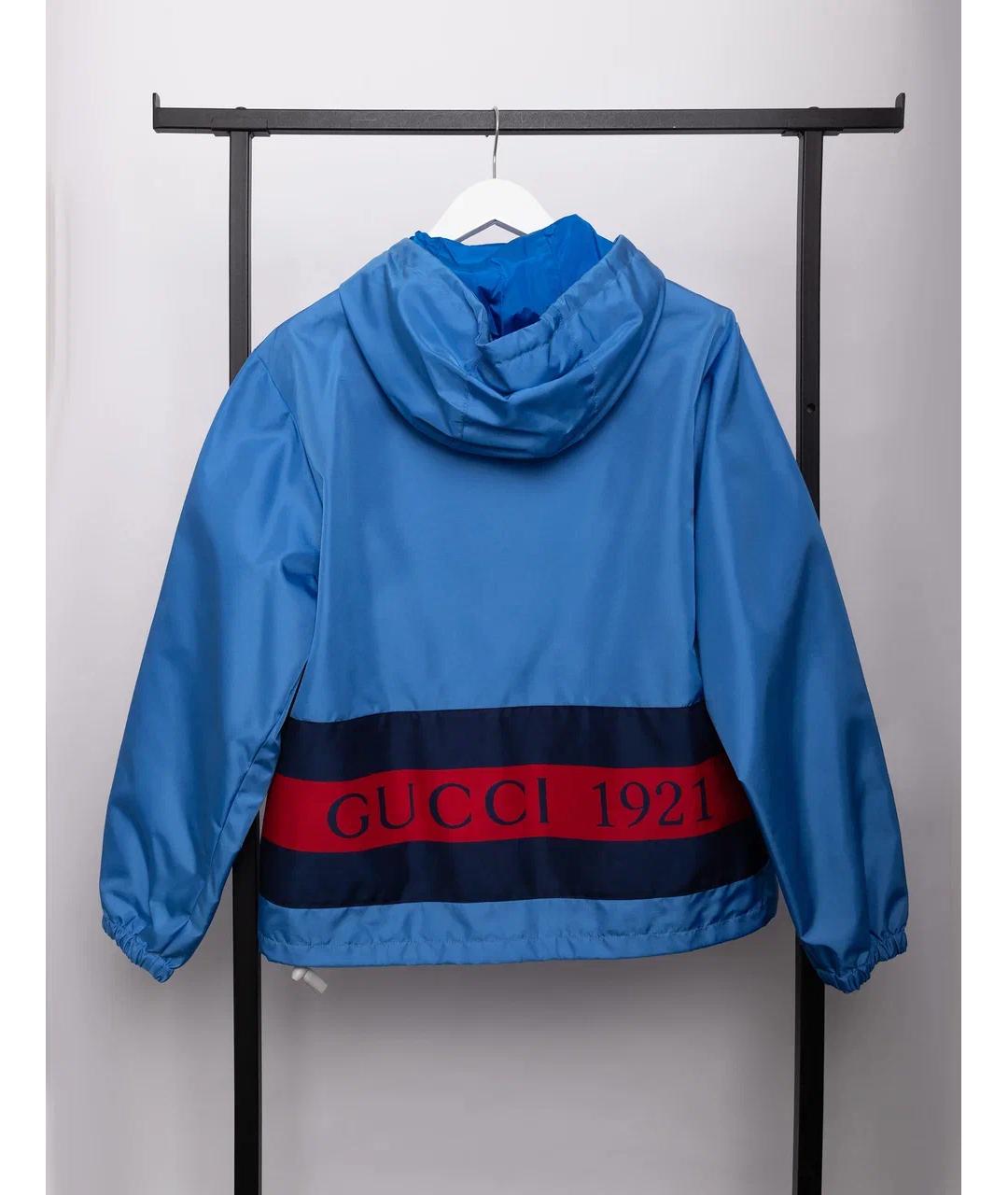 GUCCI Голубая полиамидовая куртка, фото 8