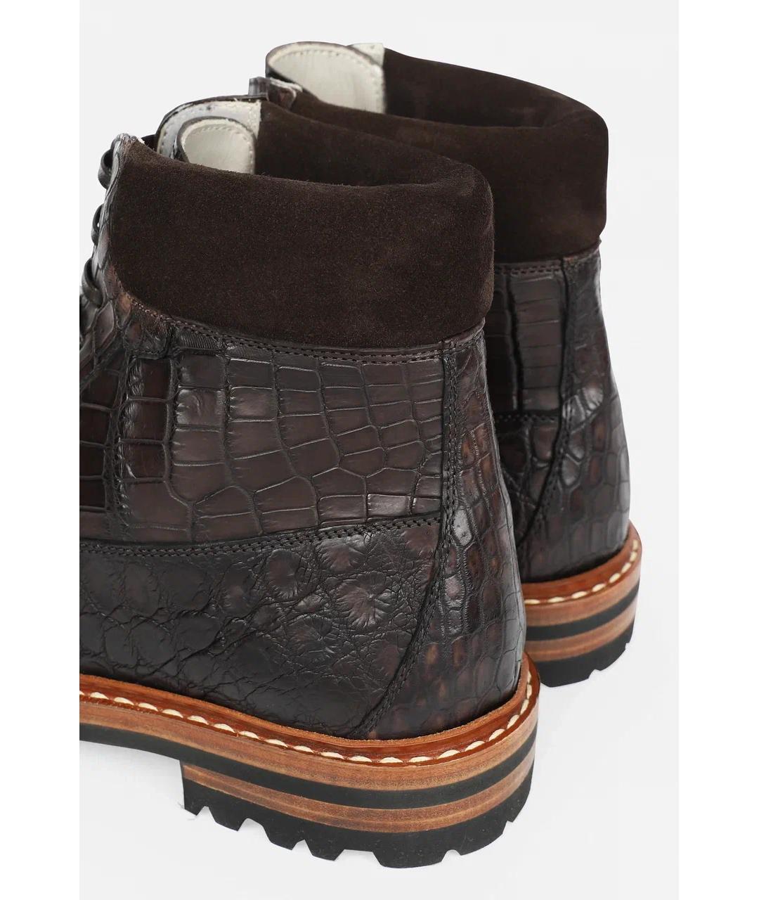 KITON Серые высокие ботинки из экзотической кожи, фото 3