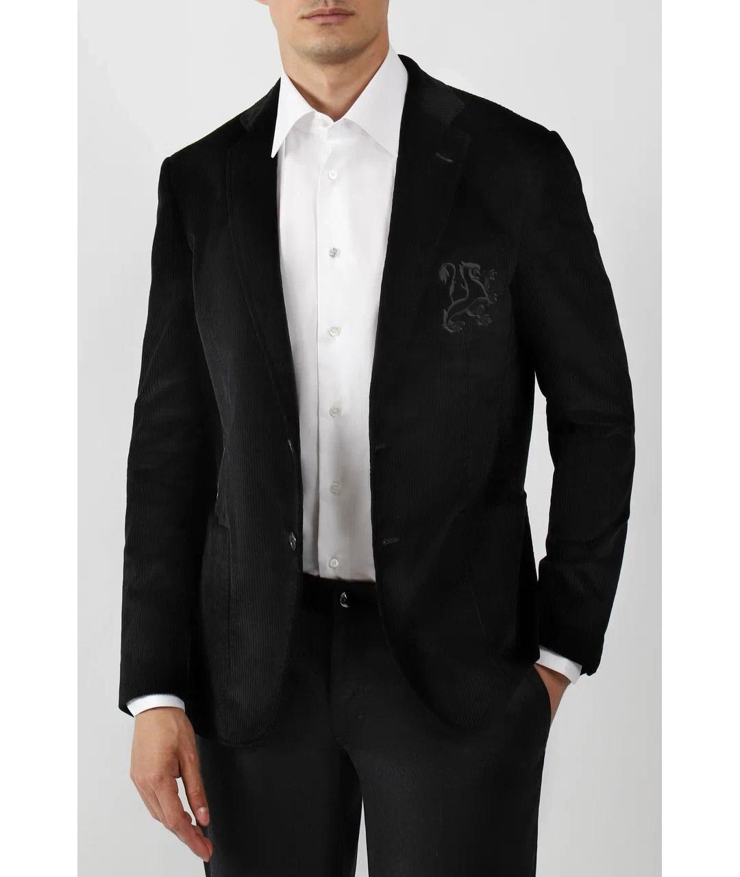 ZILLI Черный хлопковый пиджак, фото 2