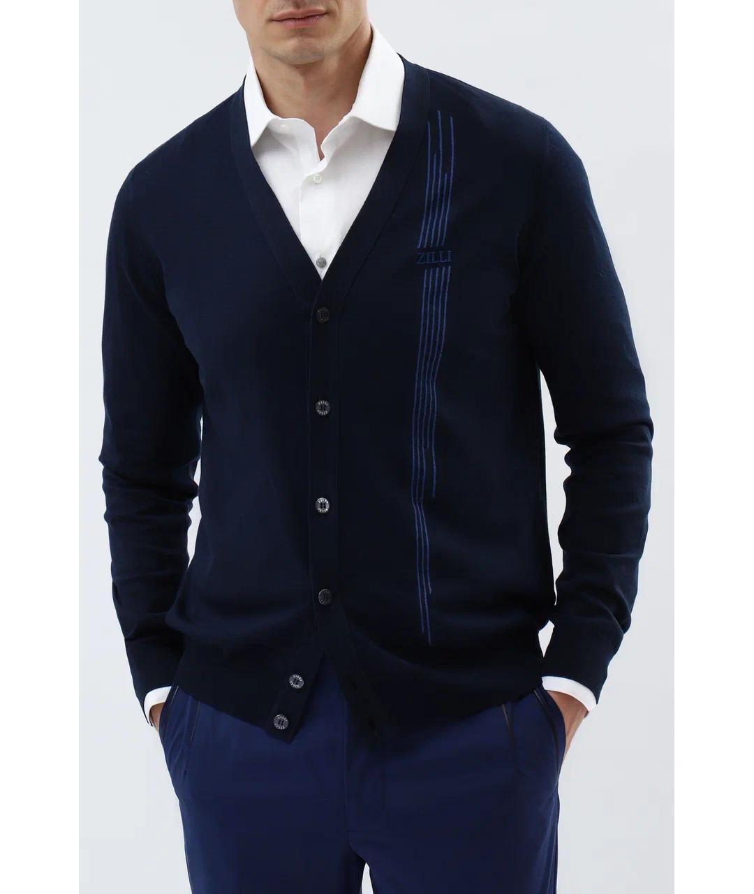 ZILLI Темно-синий кардиган, фото 2