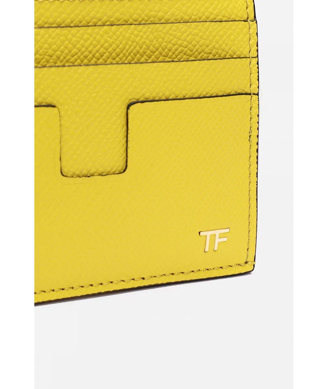 TOM FORD Желтый кожаный кардхолдер, фото 3