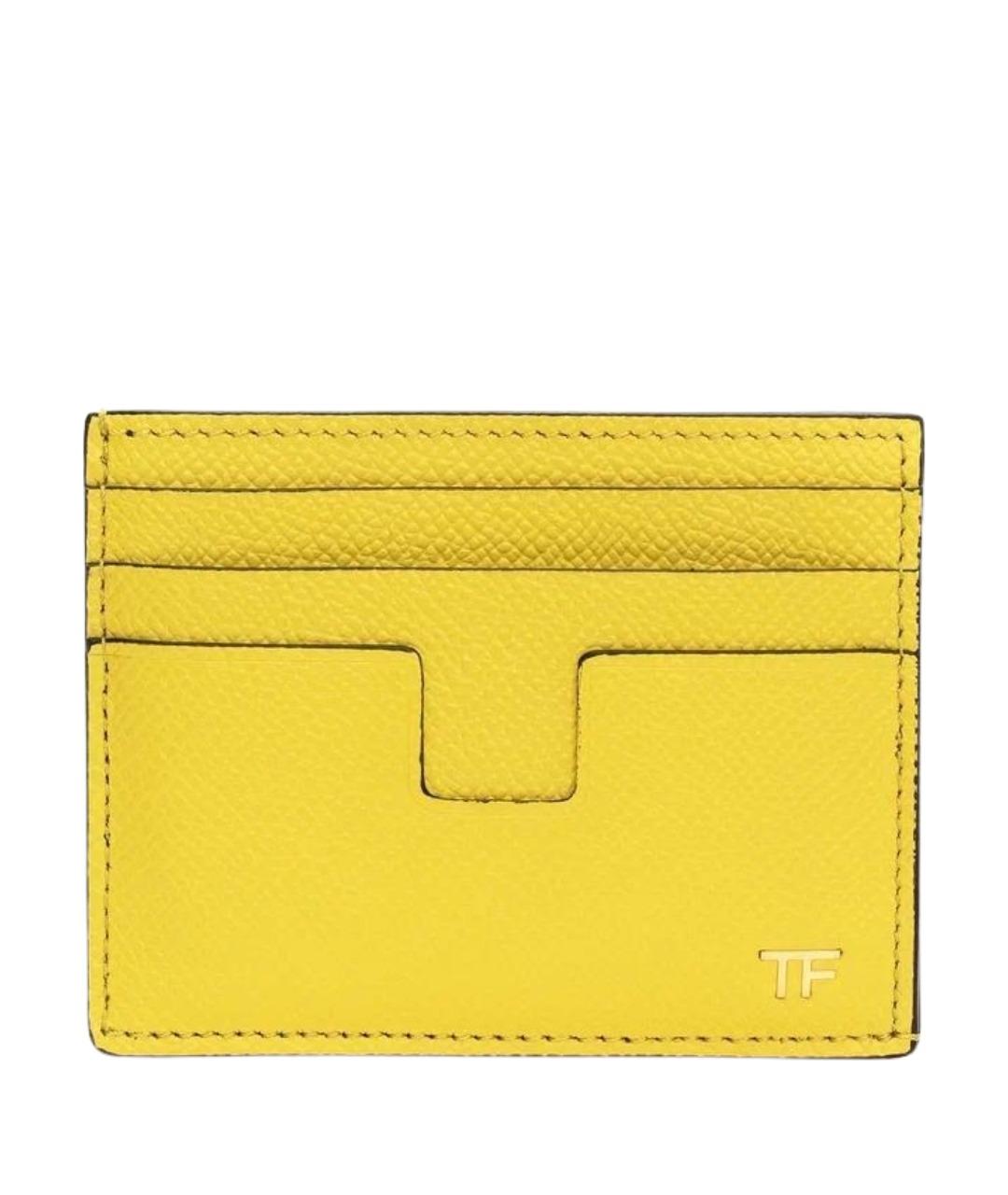 TOM FORD Желтый кожаный кардхолдер, фото 1