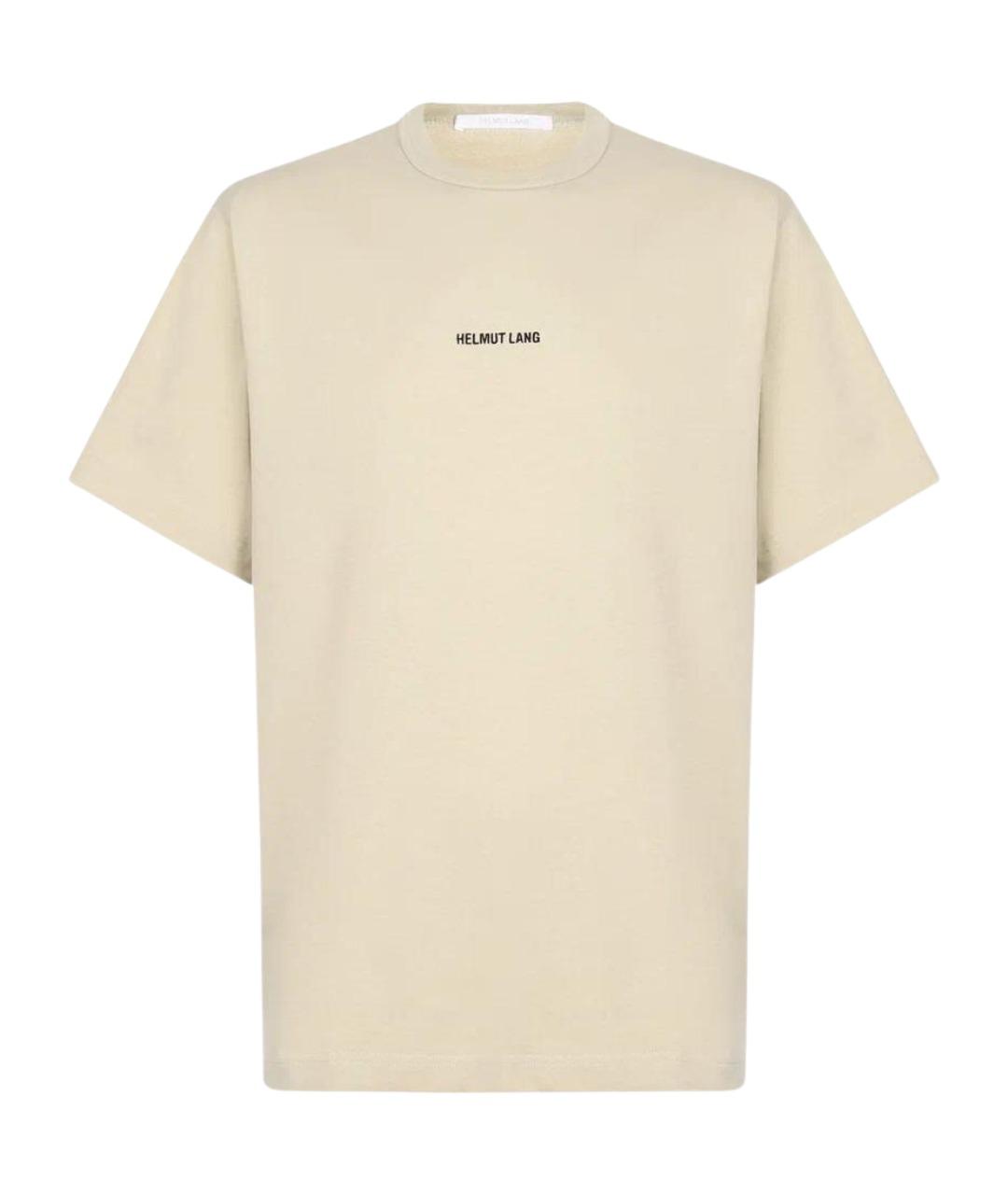 HELMUT LANG Бежевая хлопковая футболка, фото 1