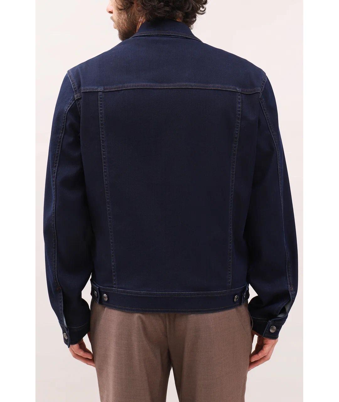 CANALI Темно-синяя хлопковая куртка, фото 4