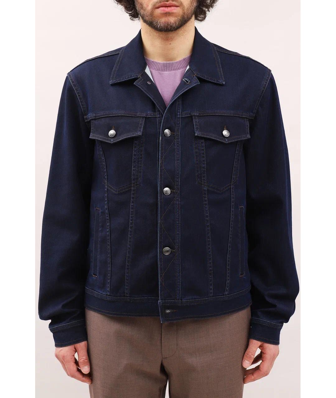 CANALI Темно-синяя хлопковая куртка, фото 2