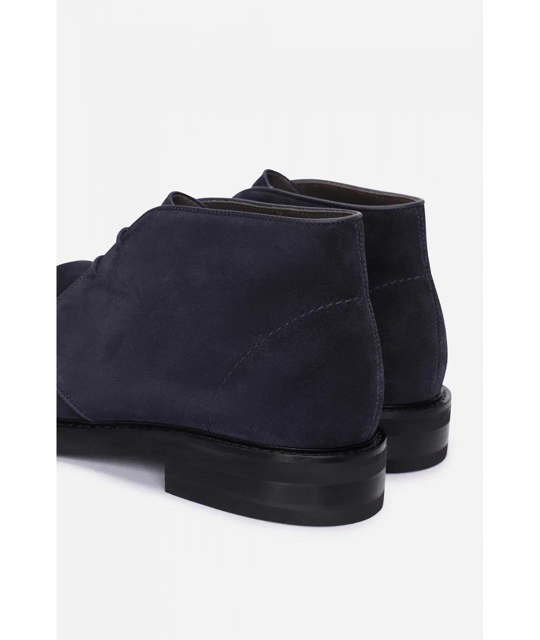 CANALI Темно-синие кожаные высокие ботинки, фото 4