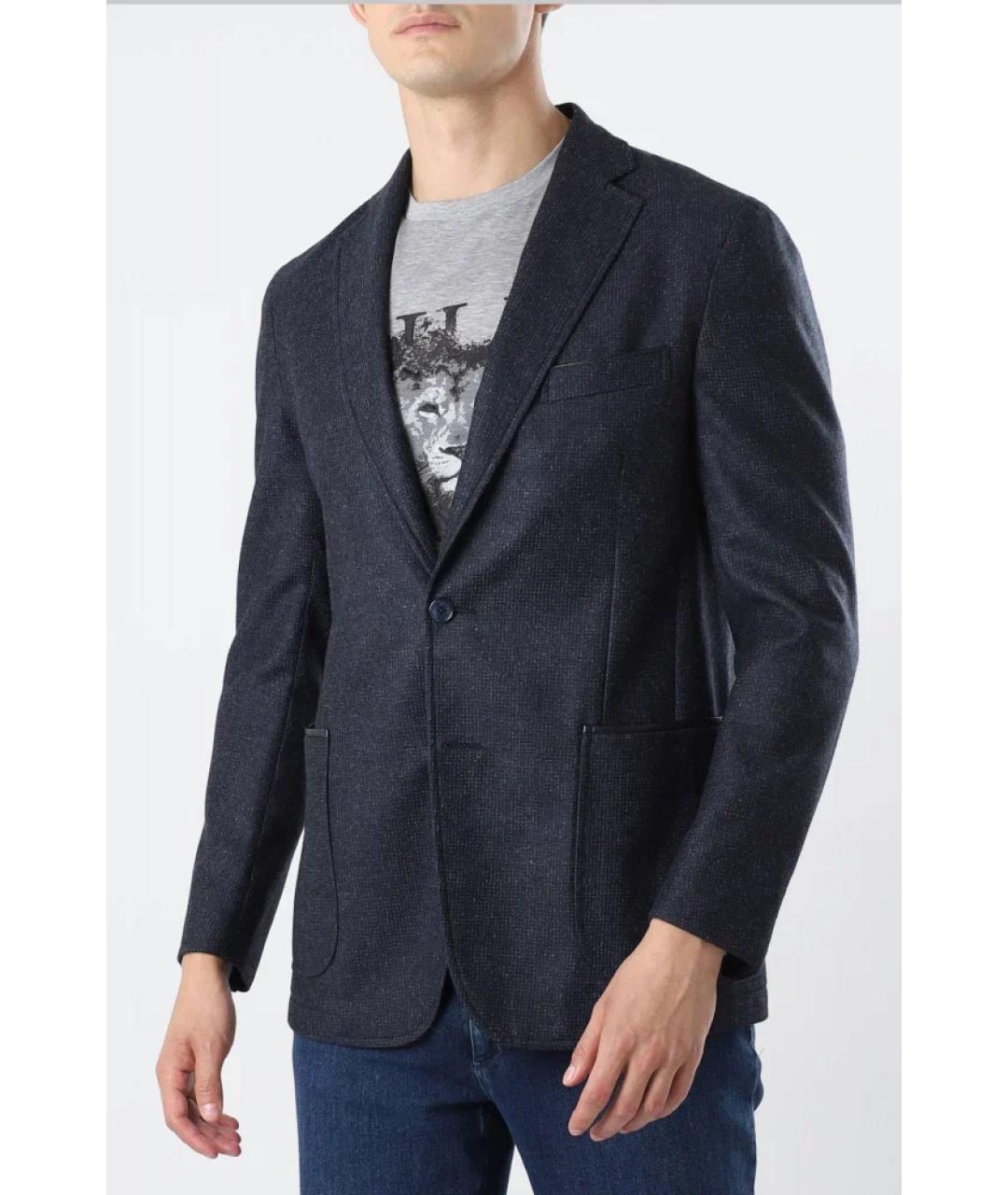 ZILLI Темно-синий шерстяной пиджак, фото 2