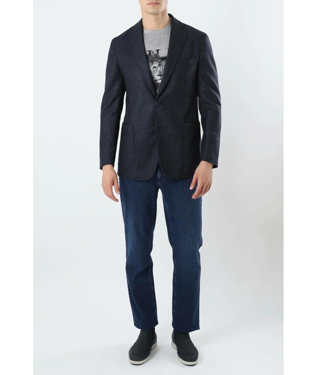 ZILLI Темно-синий шерстяной пиджак, фото 5