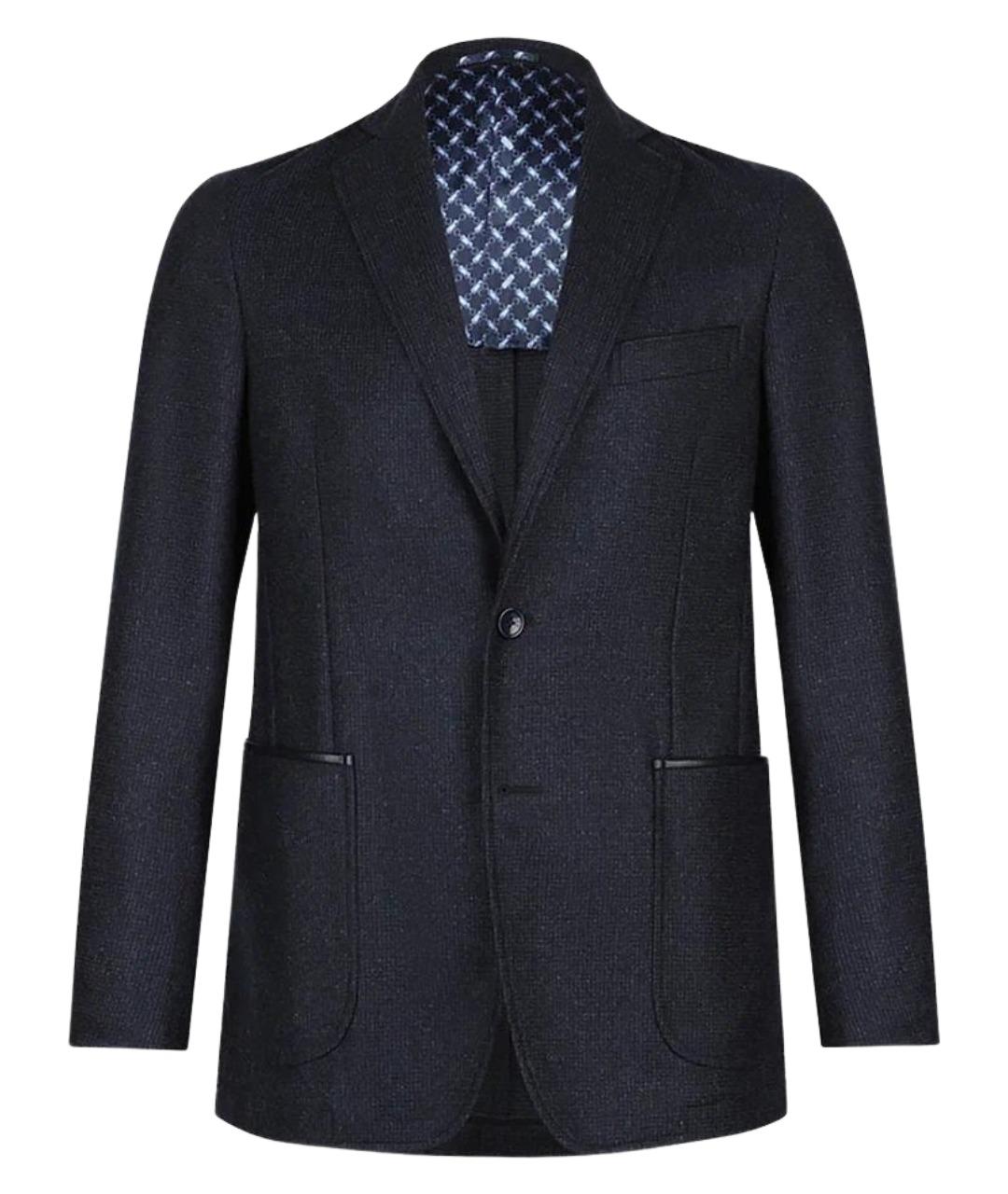 ZILLI Темно-синий шерстяной пиджак, фото 1