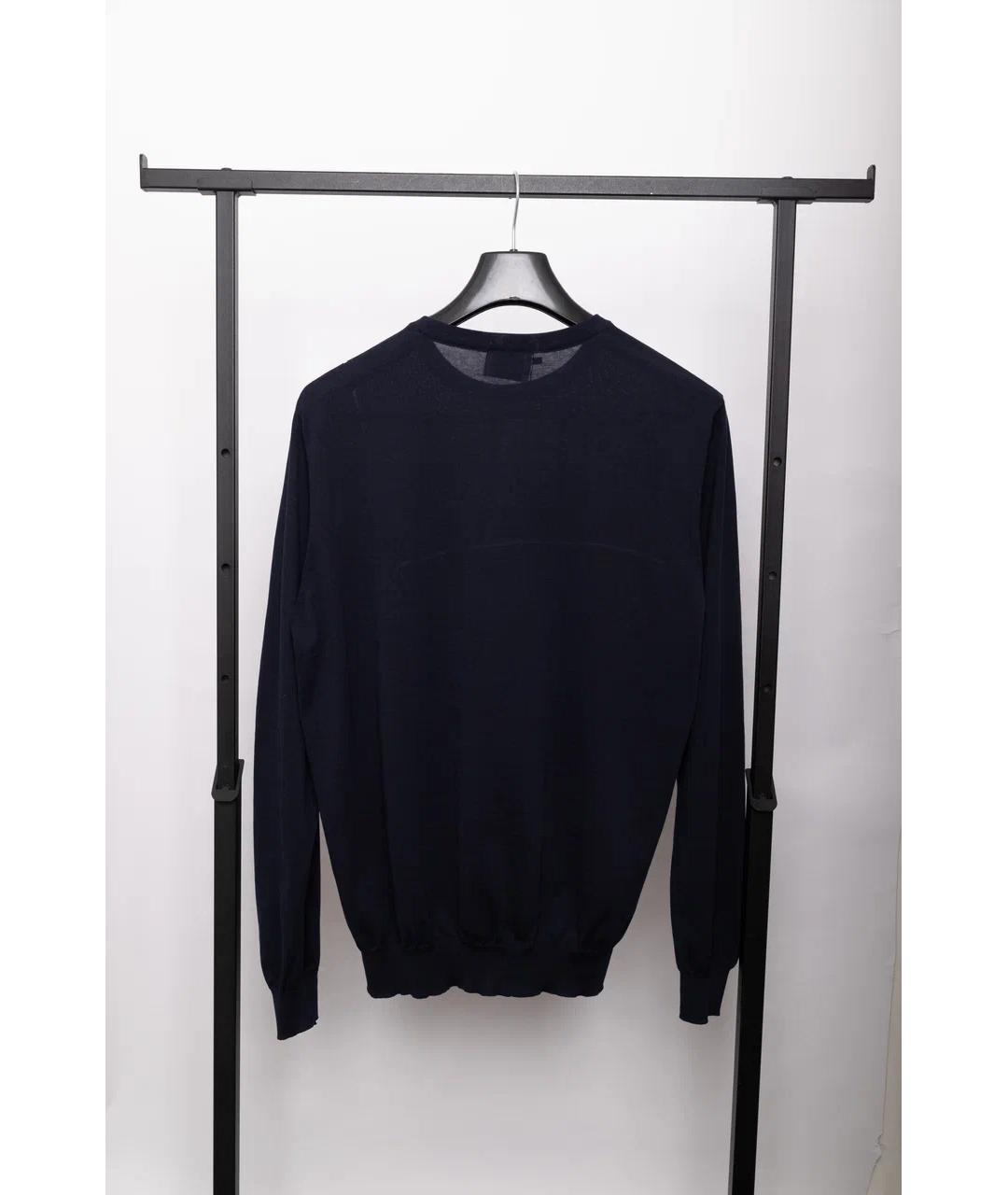 ZILLI Темно-синий хлопковый джемпер / свитер, фото 7
