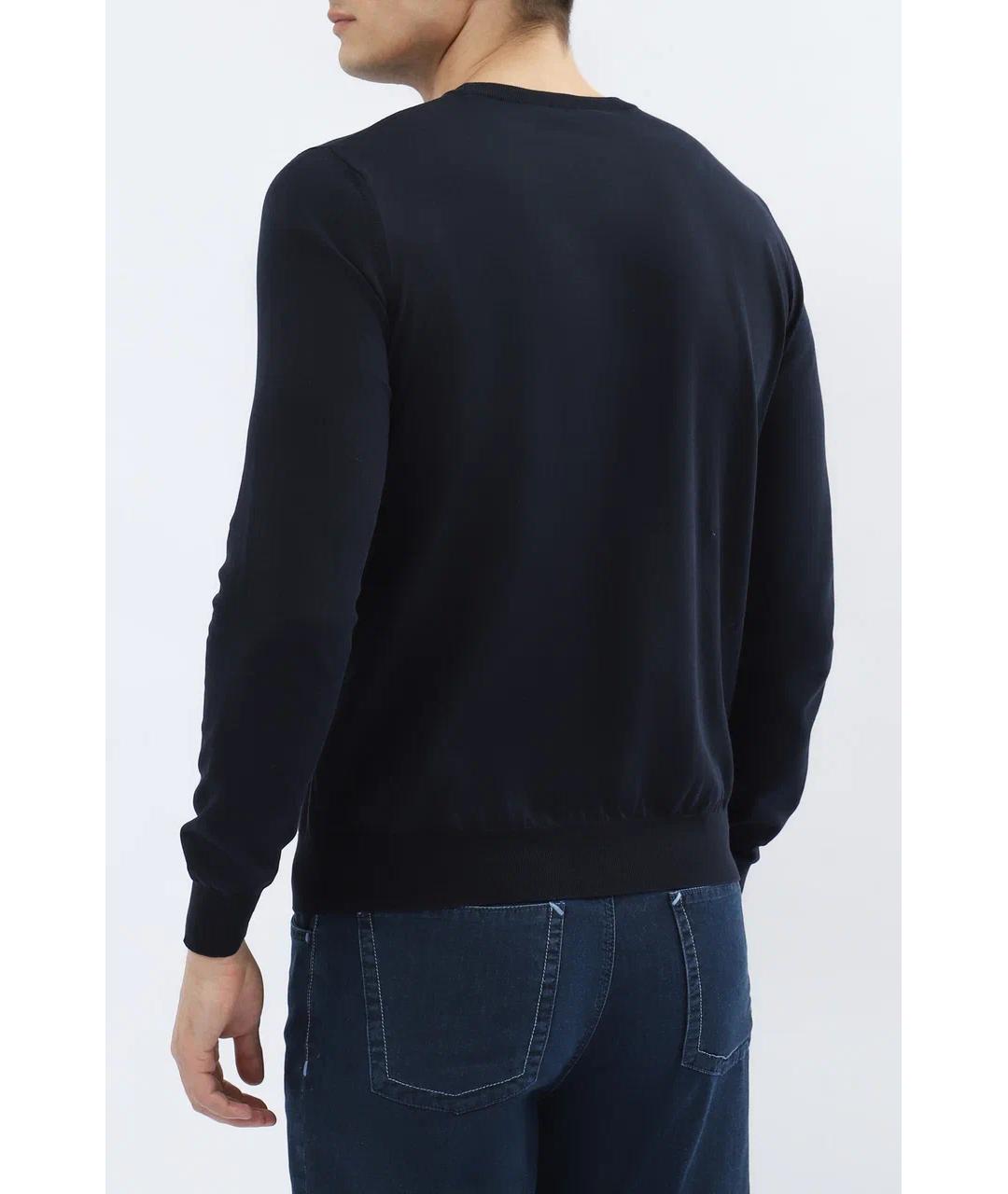 ZILLI Темно-синий хлопковый джемпер / свитер, фото 3