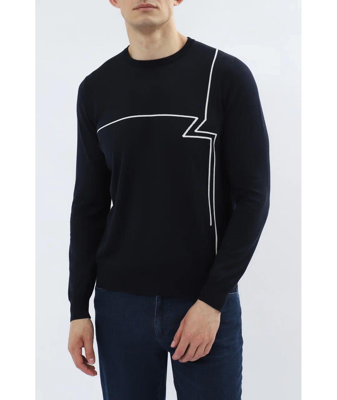 ZILLI Темно-синий хлопковый джемпер / свитер, фото 2