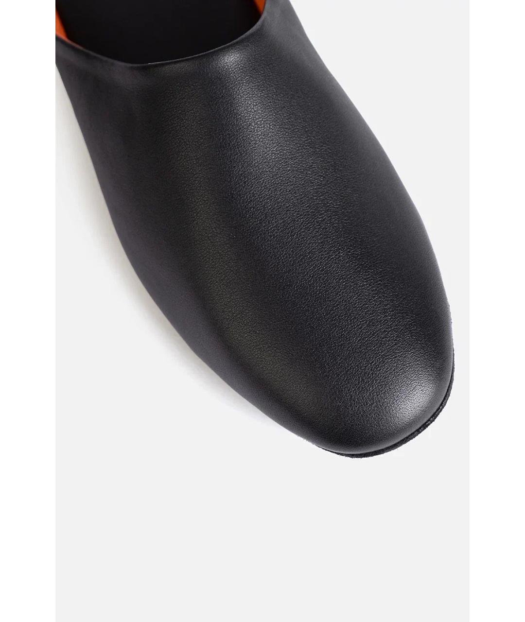 SANTONI Черные кожаные шлепанцы, фото 3