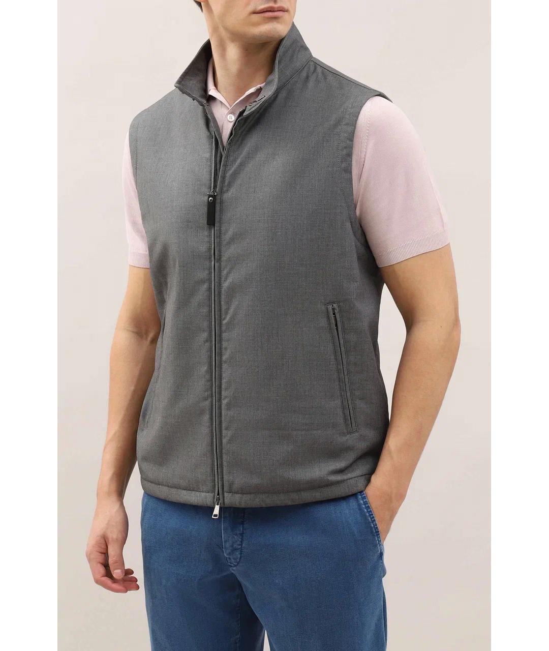 CANALI Серый полиэстеровый жилет, фото 2