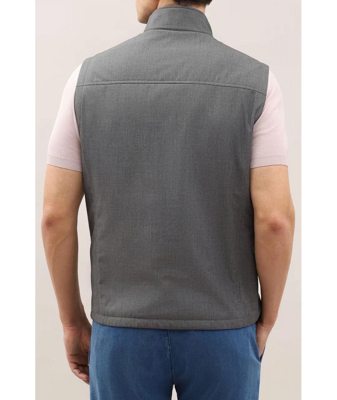 CANALI Серый полиэстеровый жилет, фото 3