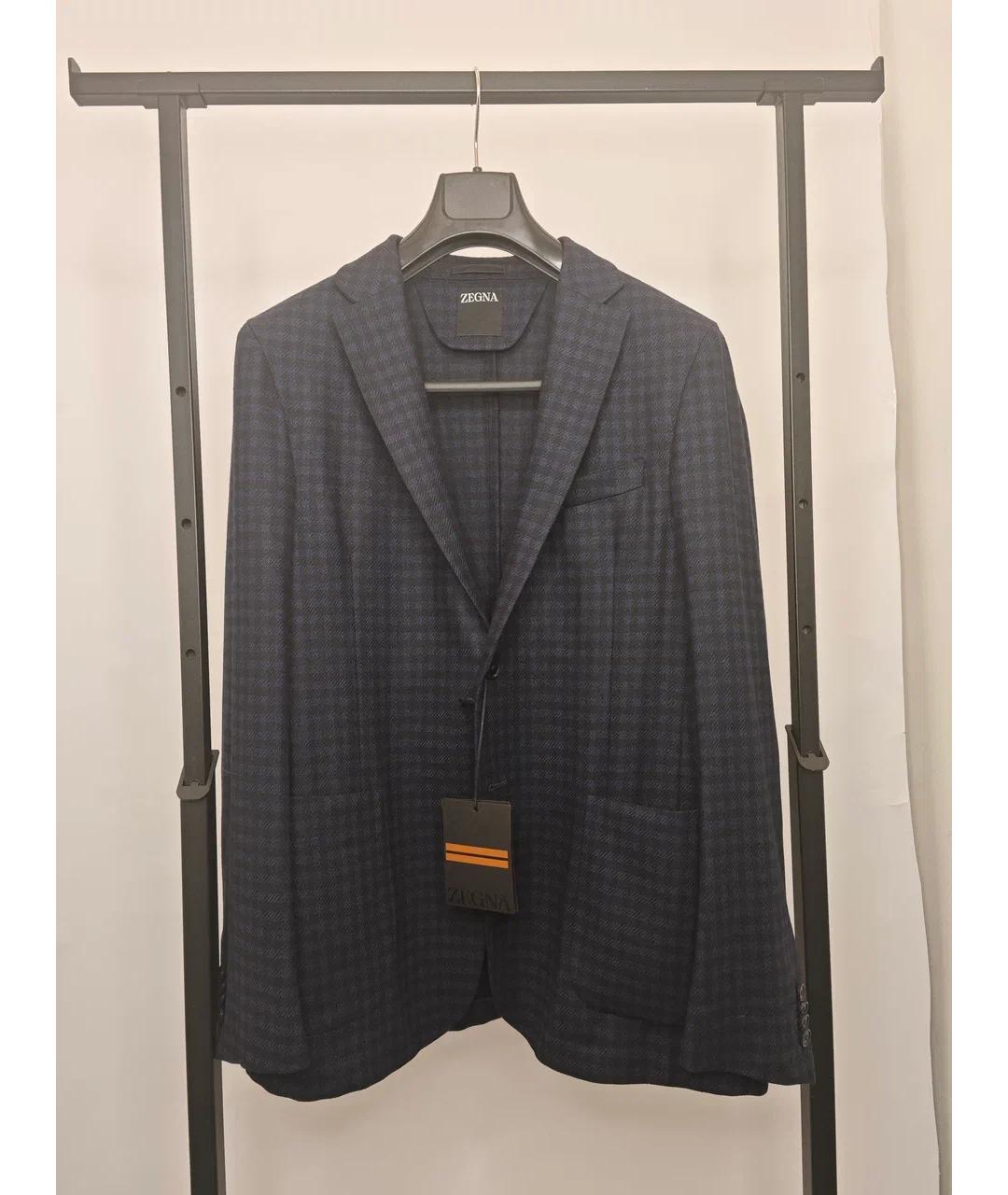 ZEGNA Темно-синий шерстяной пиджак, фото 4