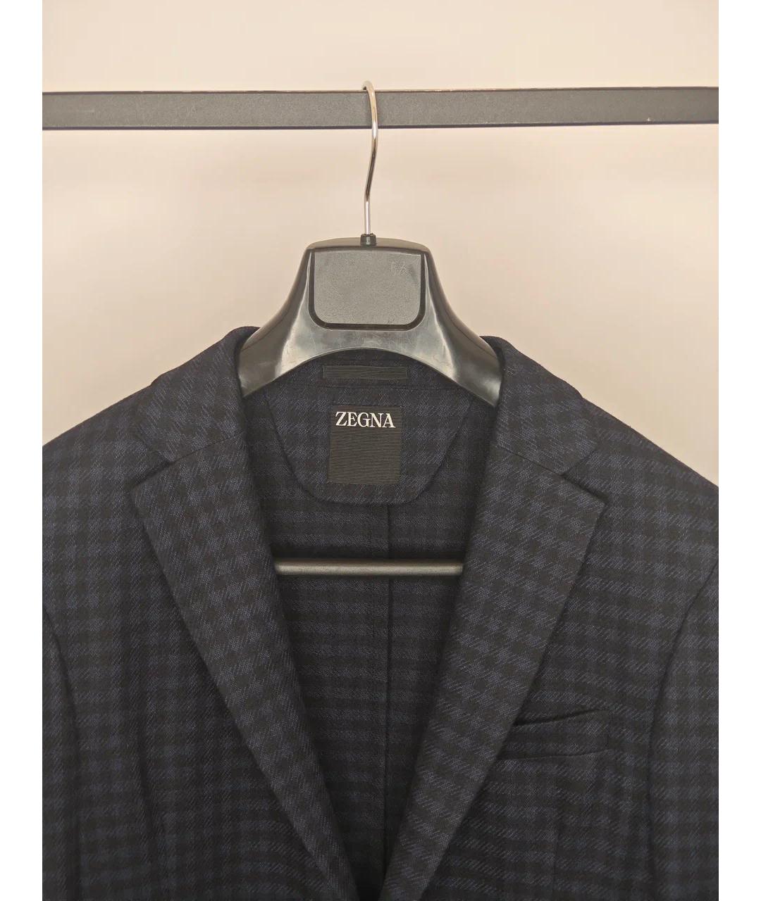 ZEGNA Темно-синий шерстяной пиджак, фото 5