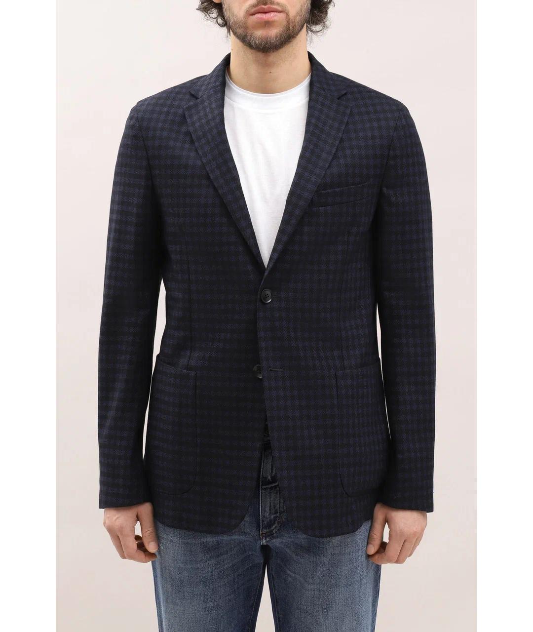 ZEGNA Темно-синий шерстяной пиджак, фото 2