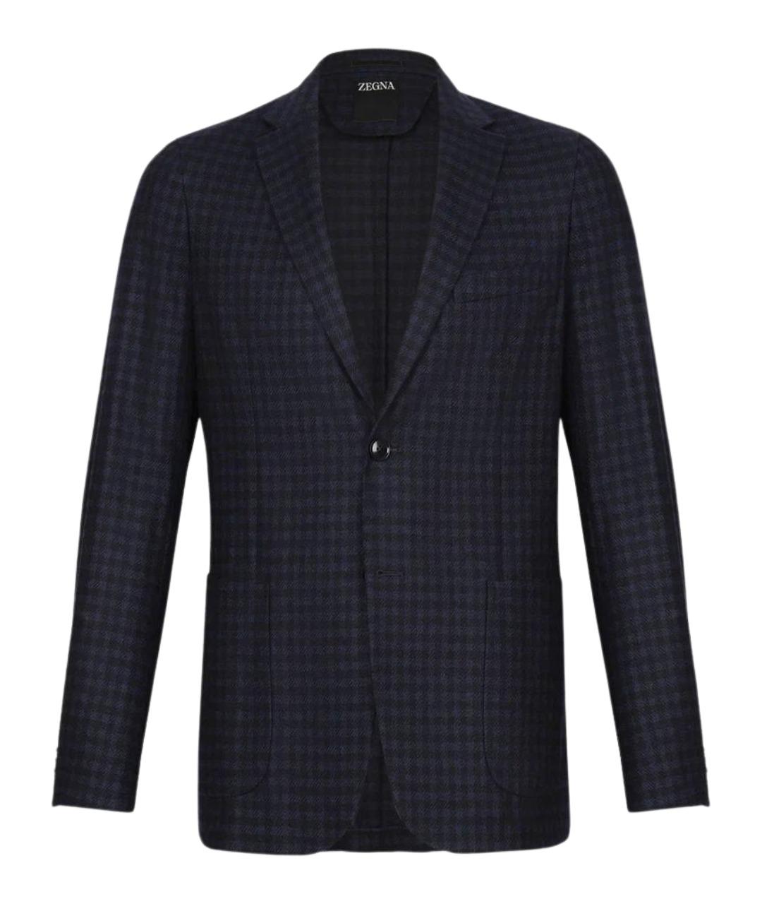 ZEGNA Темно-синий шерстяной пиджак, фото 1