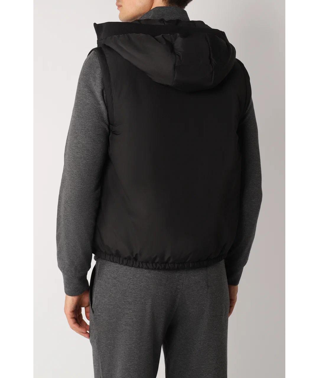 CANALI Черный полиэстеровый жилет, фото 4