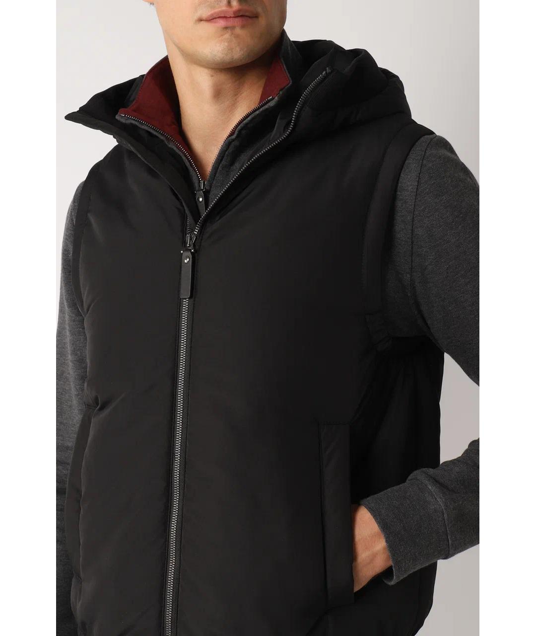 CANALI Черный полиэстеровый жилет, фото 3