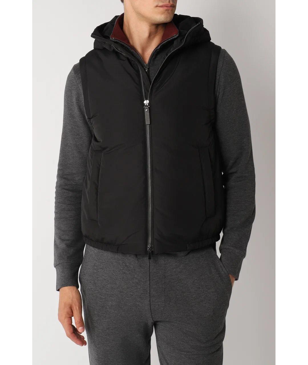 CANALI Черный полиэстеровый жилет, фото 2