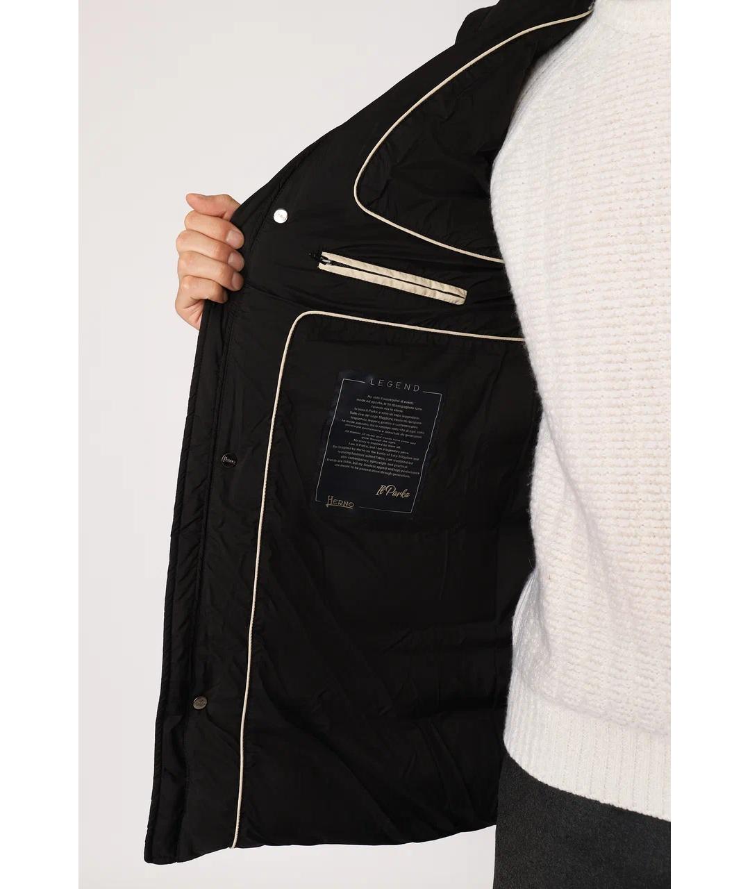 HERNO Черный полиамидовый пуховик, фото 7