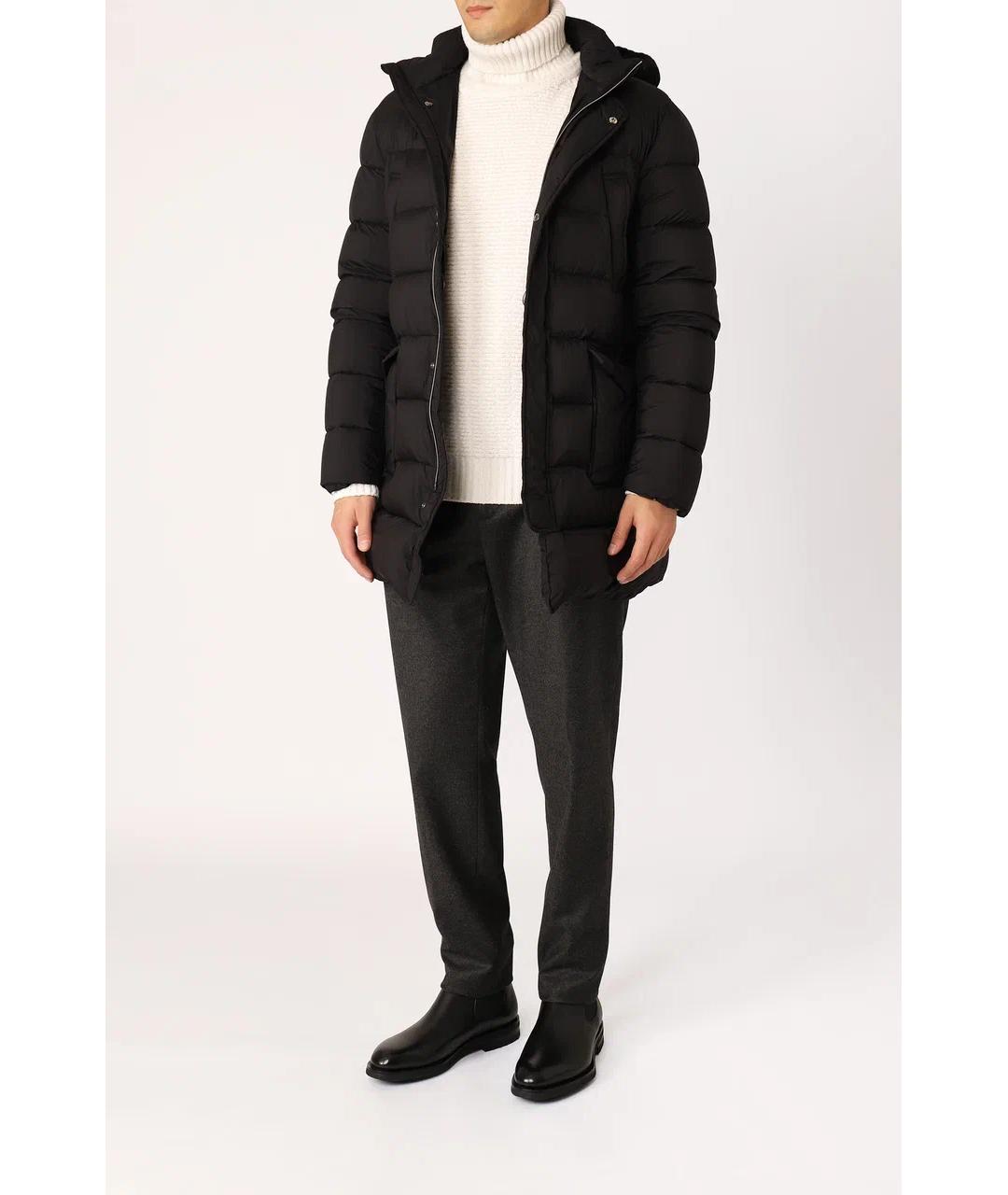 HERNO Черный полиамидовый пуховик, фото 6