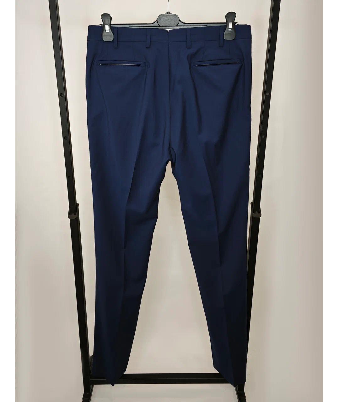 ZILLI Синие хлопко-эластановые повседневные брюки, фото 8