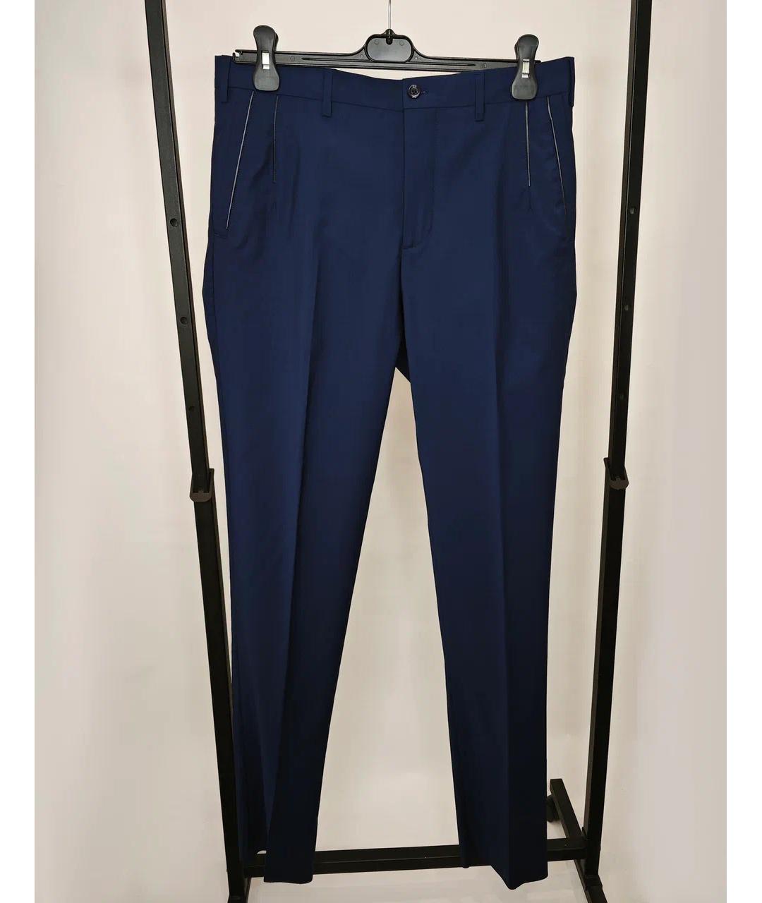 ZILLI Синие хлопко-эластановые повседневные брюки, фото 7