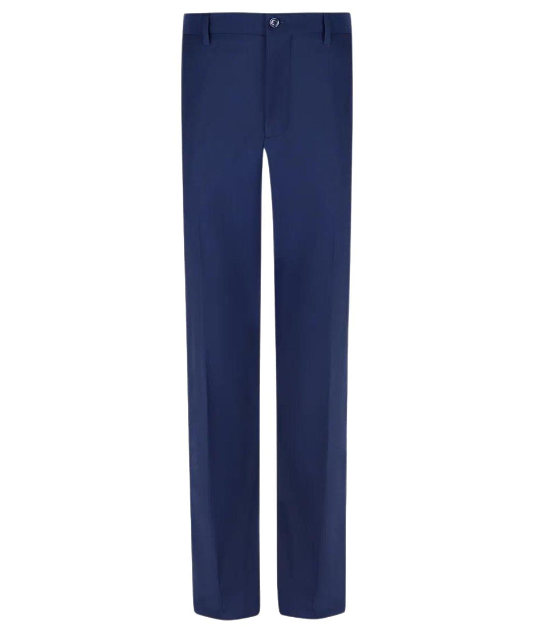 ZILLI Синие хлопко-эластановые повседневные брюки, фото 1