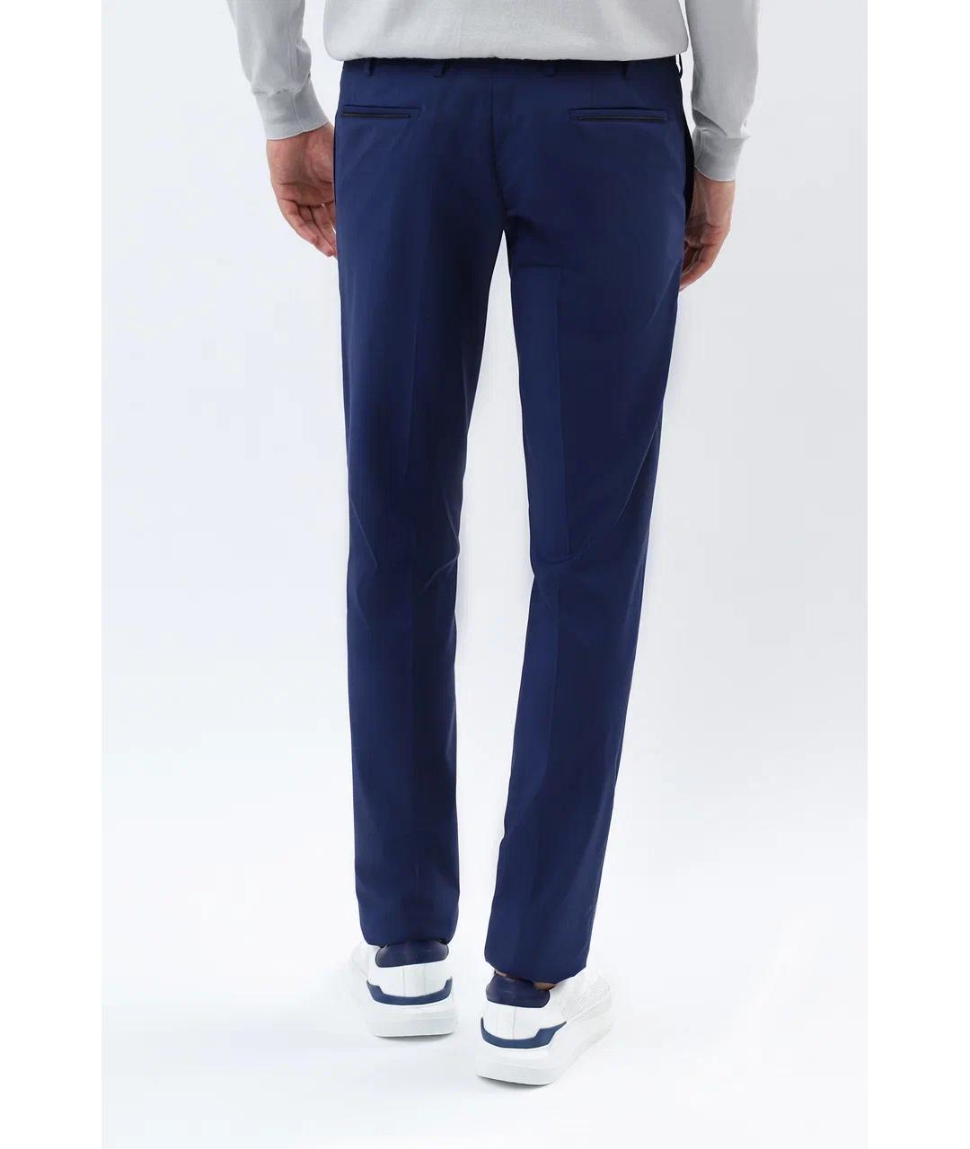 ZILLI Синие хлопко-эластановые повседневные брюки, фото 5